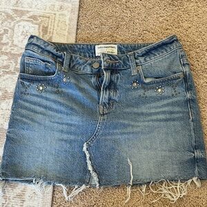 Lucky Brand Blue Studded Denim Mini Skirt